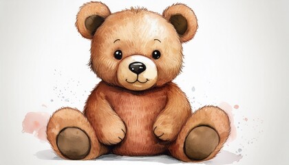 Obraz premium watercolor teddy bear isolated on white background
