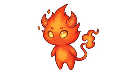 Cute Little Fire Monster Sticker