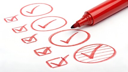 Red pen drawn marks, red circle set, highlight circle. Charcoal pen round ovals. Set of doodle ellipses. Scribble ovals, marker round elements isolated on a white background.