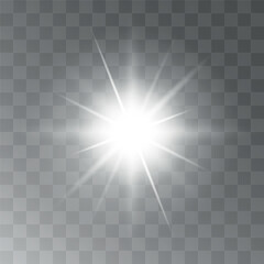 A glowing light effect on a transparent background