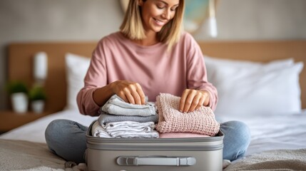 Packing a suitcase with care for an exciting journey ahead