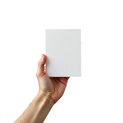 Hand Holding Blank White Card for Creative Design and Marketing Use