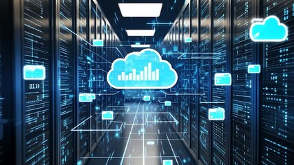 Cloud computing server room - Powered by Adobe