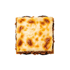 Delicious moussaka single serving close up