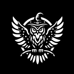 black and white owl