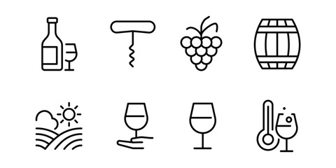 Wine icon. Winemaking icon set