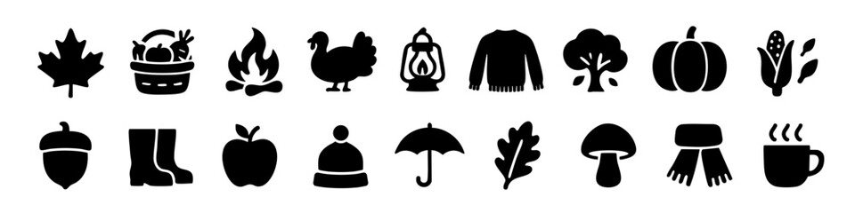 Autumn icon. Fall icon set