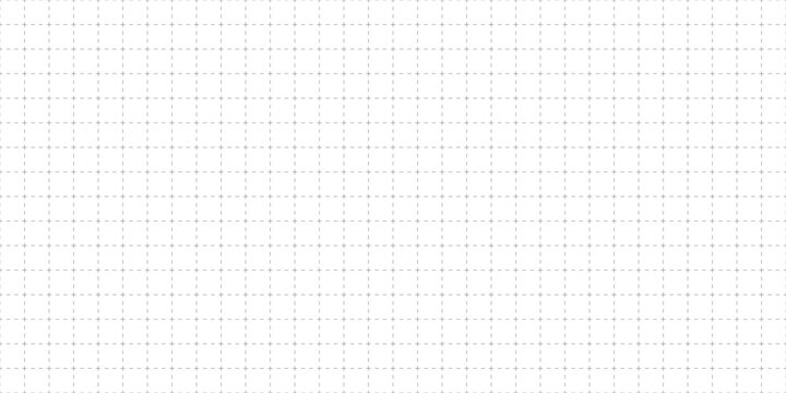 Squared dashed grid seamless pattern. Math paper notebook background. Dashed cross line texture. Squared notebook seamless pattern. Grid paper sheet. Vector illustration isolated on white background.