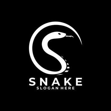 Circle abstract snake logo design vector template