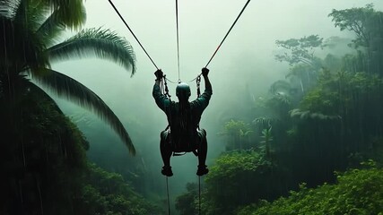 Rain forest ziplining adventure