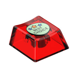 Red Translucent Best Choice Keycap with Star Badge