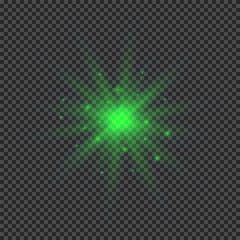 Light effect of green lens flares