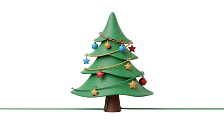 Obraz premium 3 d christmas tree illustration