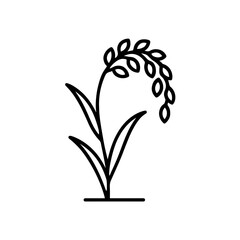 Rice plant, symbolizing paddy agriculture – outline