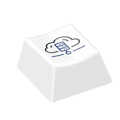 Cloud storage concept icon on white keycap