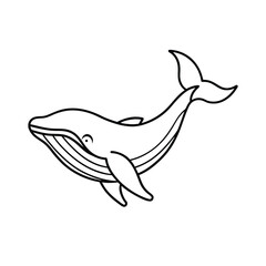 Minimalist whale breaching outline ocean marine life
