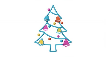 Decorated christmas tree graphic design