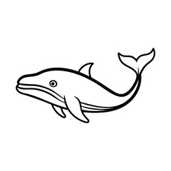 Minimalist whale outline breaching ocean marine life