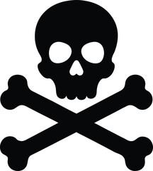 single black head skull silhouette vector illustration