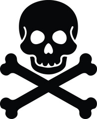 single black head skull silhouette vector illustration