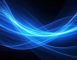 Naklejka premium Abstract blue light waves
