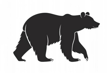 Fototapeta premium Bear silhouette illustration wildlife.