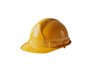 Bright Yellow Hard Hat Safety Helmet isolated on a transparent background 1