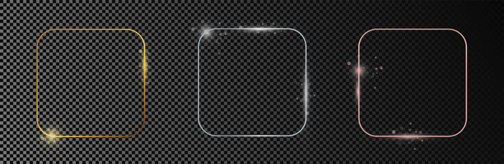 Set of three rounded square frames