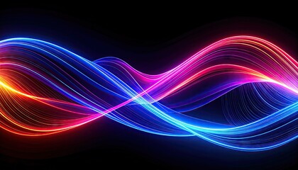 Abstract swirling neon lines