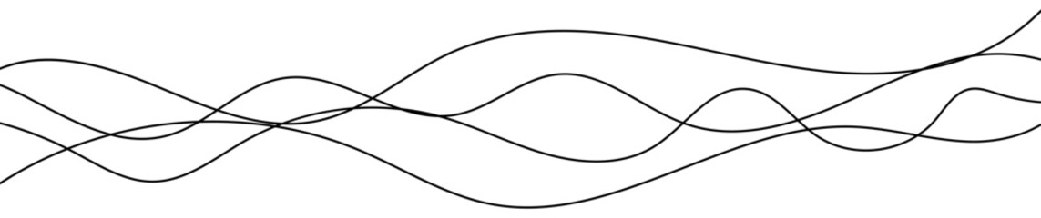 Thin curved wavy lines
