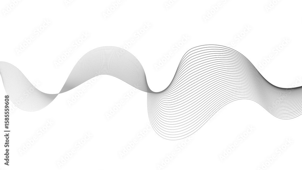 Poster abstract backdrop with grey wave gradient lines
