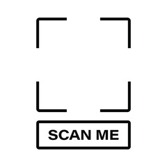 Scan Me QR Code Frame, Minimal Corner Bracket Vector