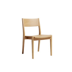 Minimalist wooden chair against a black background