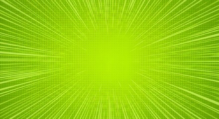 Obraz premium Abstract Green Burst Dynamic Lines Radiating from the Center, Energy and vibrancy 