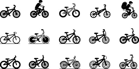 Naklejka premium Bicycle vector icon. Symbols on white background 