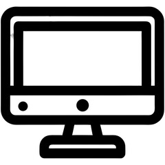 Desktop computer icon in a minimalist flat design style  