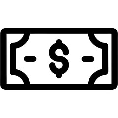 Dollar bill icon in minimalist style on white background  