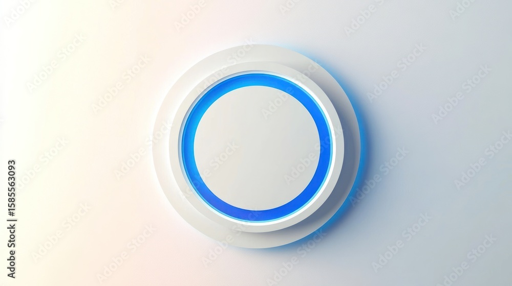 Poster abstract illuminated round button or interface element concept