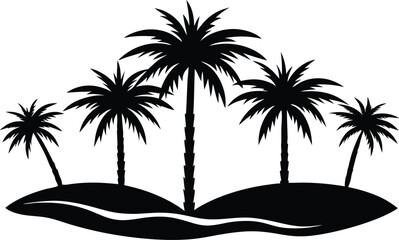 Fototapeta premium palm trees on the beach vector