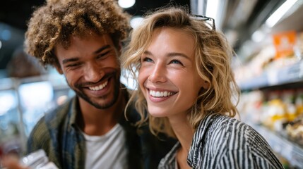 Delightful moments shared between friends at the grocery store