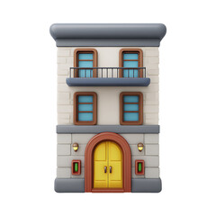 3d apartment building on transparent background PNG