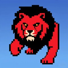 Fototapeta premium pixel heart lion