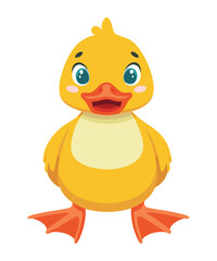 Cute Duckling Smiling with Half Body View
