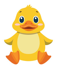 Cute Happy Duckling Standing and Smiling