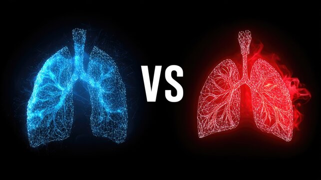 Comparison chart showing healthy vs. diseased organ scans in medical presentation format