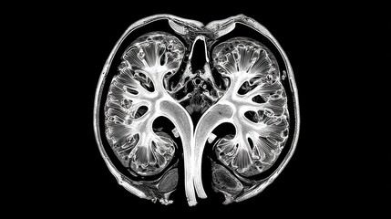 Contrast CT scan highlighting kidney functions and cross-sectional anatomy