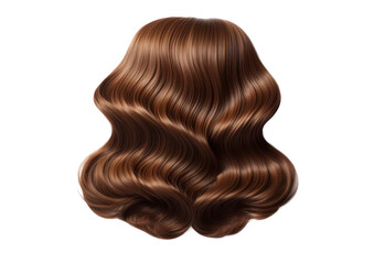 Fototapeta premium long brown female wavy hair style isolated on white or transparent png