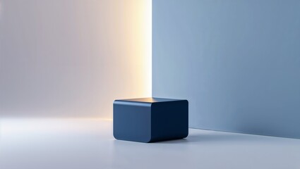 blue box on black background