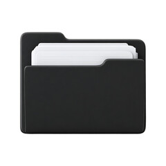 a black file folder on transparent background PNG
