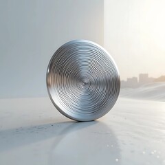 Silver Disk with Black Fingerprint on Matte Silicone Surface Texture